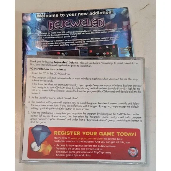 Bejeweled PC CD ROM PopCap Games 2005 For Windows 98/Me/2000/XP E for Everyone - Picture 4 of 5